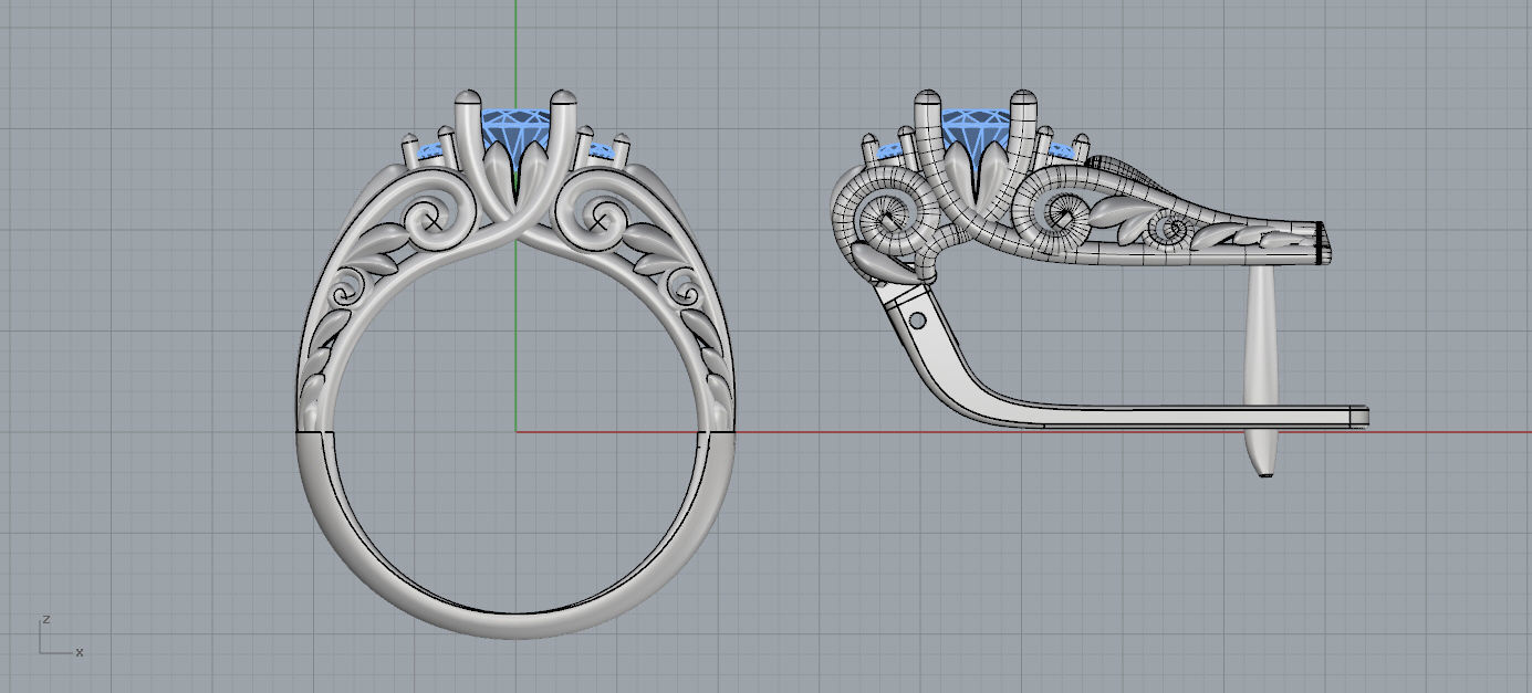 jewelry ring and earings  3D print model_2