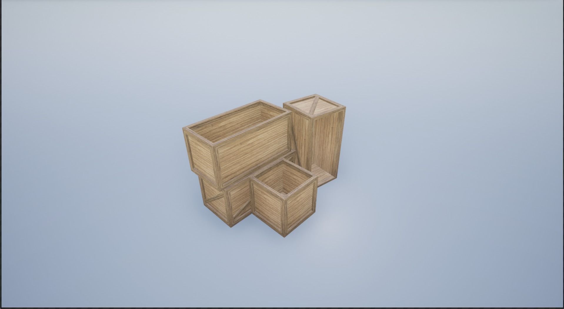 Low Poly Wooden Crates Low-poly 3D model_6