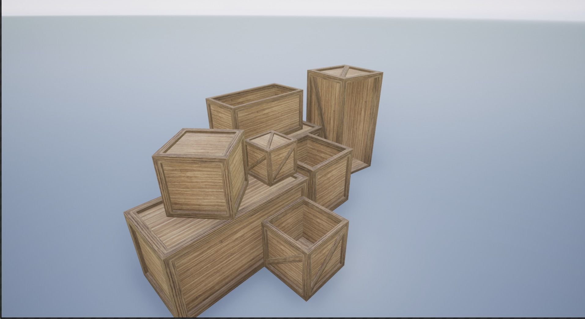 Low Poly Wooden Crates Low-poly 3D model_4