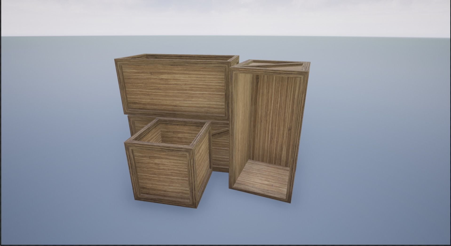 Low Poly Wooden Crates Low-poly 3D model_7
