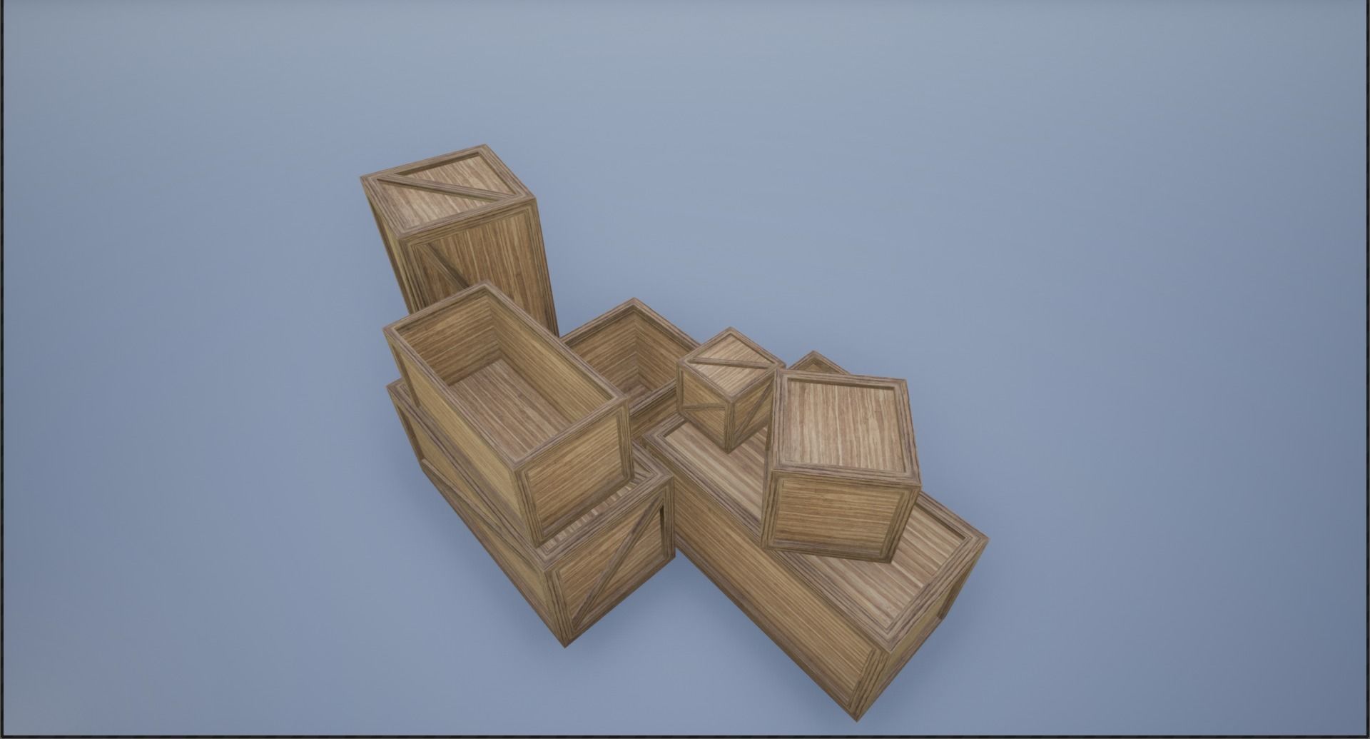 Low Poly Wooden Crates Low-poly 3D model_3