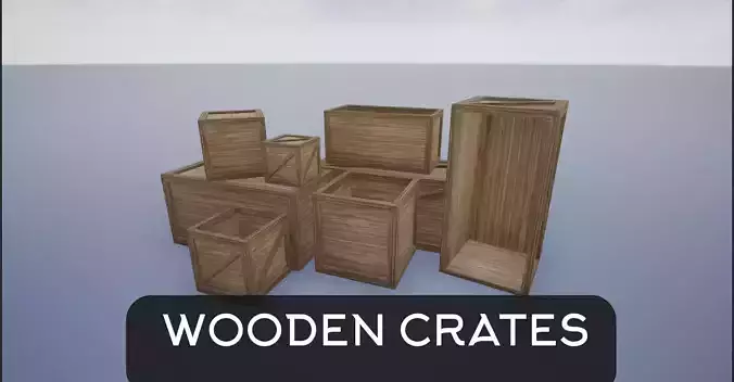 Low Poly Wooden Crates Low-poly 3D model