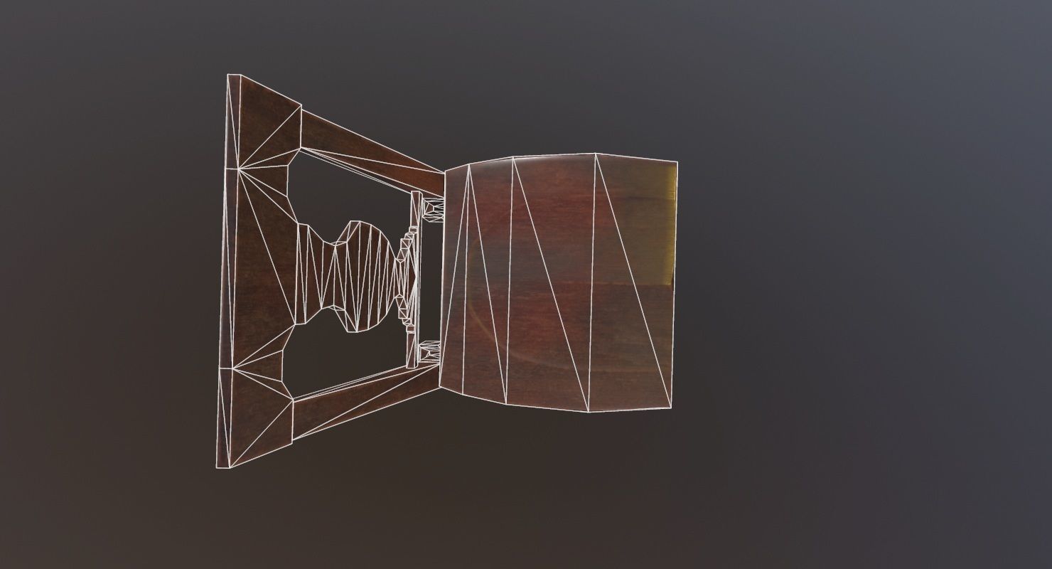 Chair Game Ready wooden Low-poly 3D model_18