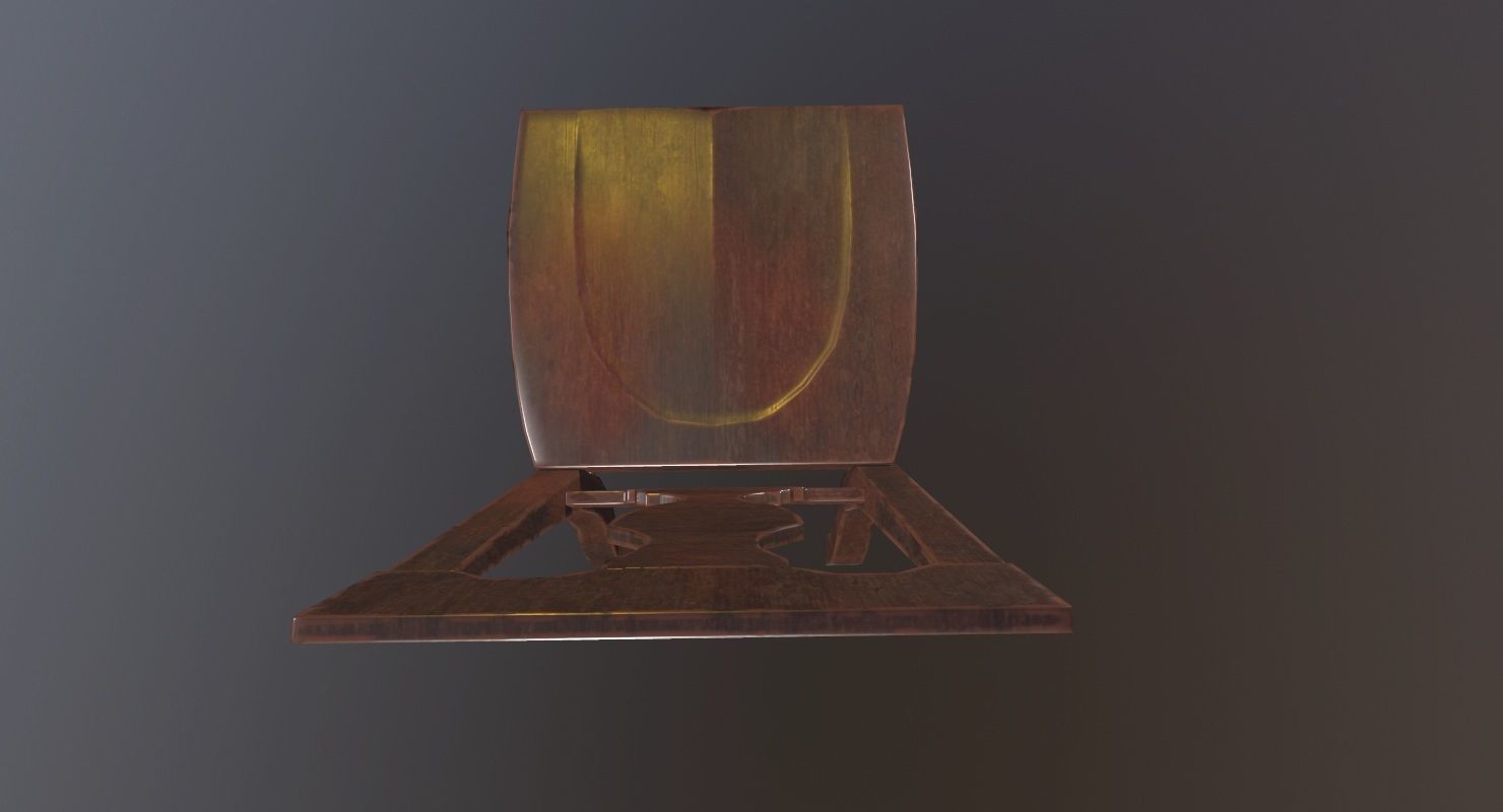 Chair Game Ready wooden Low-poly 3D model_5