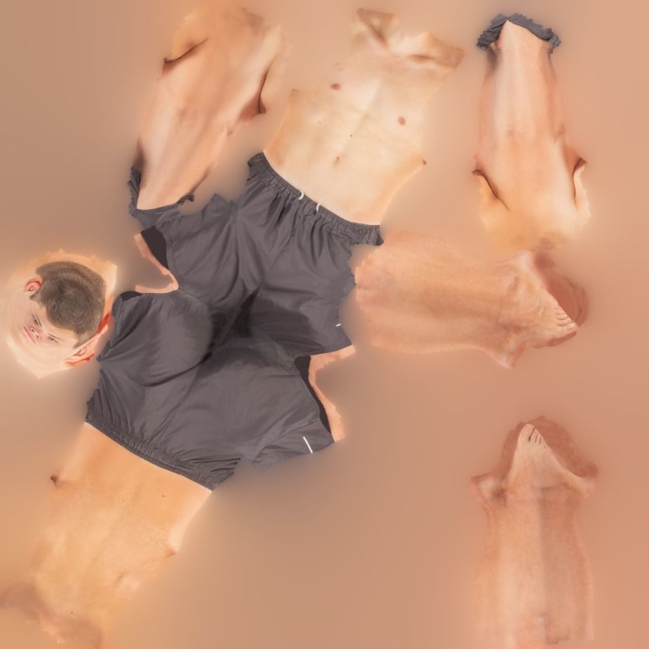 Man in shorts 10  Low-poly 3D model_11