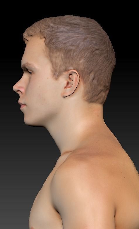 Man in shorts 10  Low-poly 3D model_4