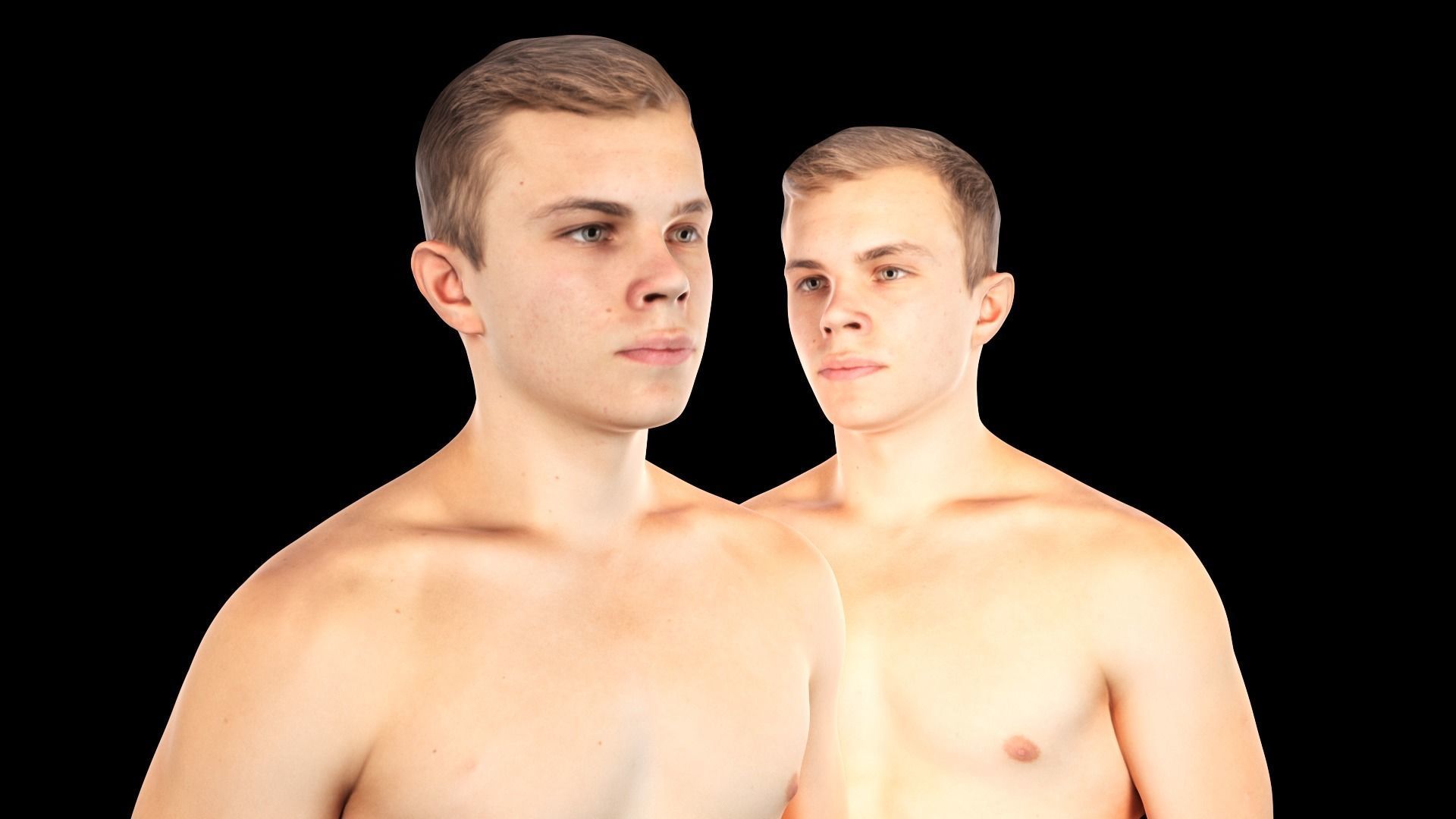 Man in shorts 10  Low-poly 3D model_6