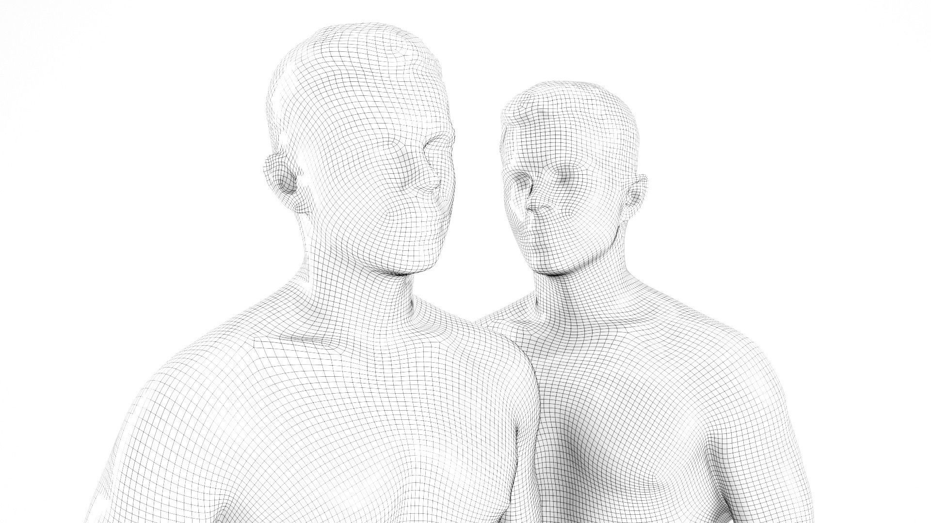 Man in shorts 10  Low-poly 3D model_8