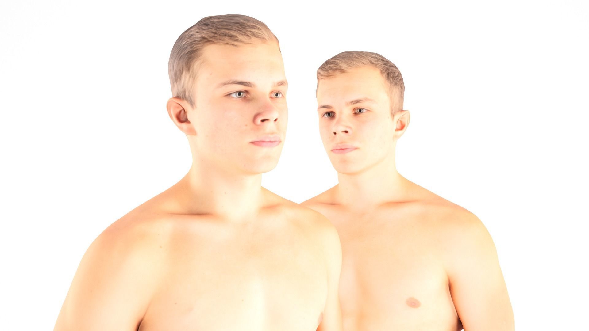 Man in shorts 10  Low-poly 3D model_1