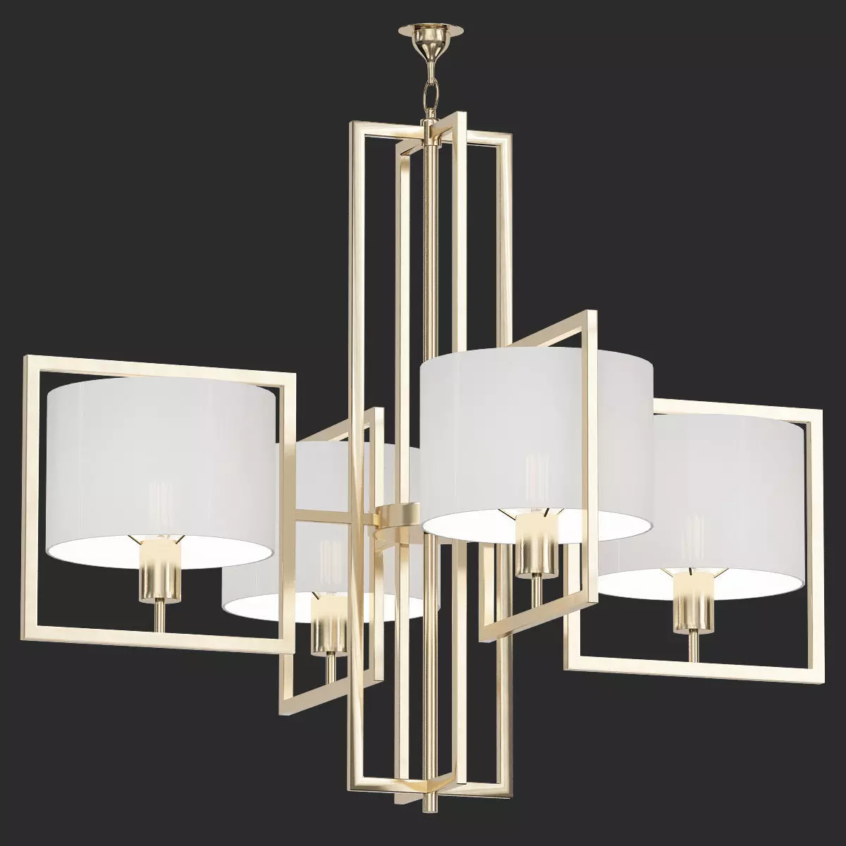 Conniston gold chandelier with shades 3D model