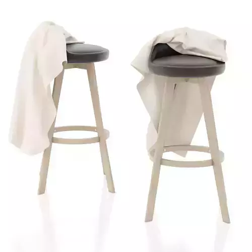Wood Bar Stool Leila 3D model