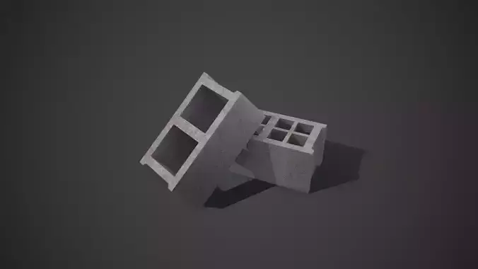Concrete Blocks PBR Game Ready 3D model 