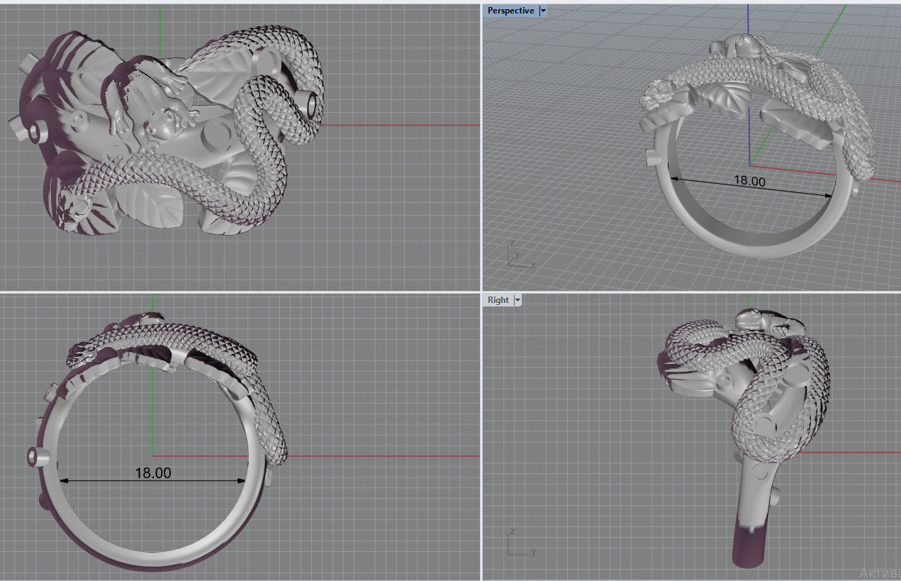 snake and frog 3D print model_11