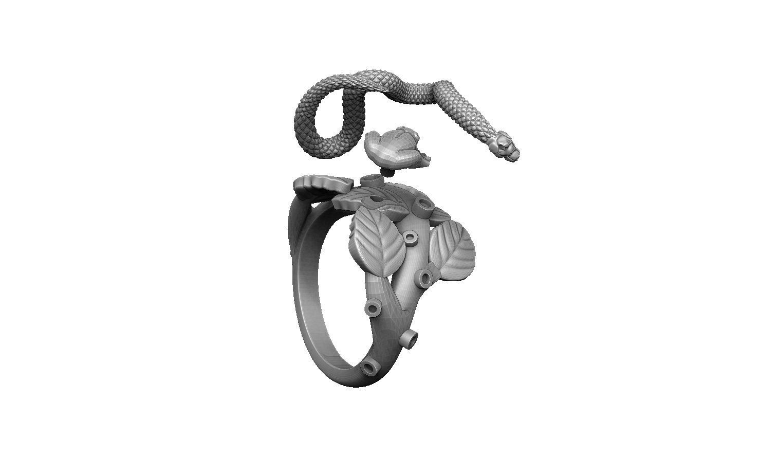 snake and frog 3D print model_4