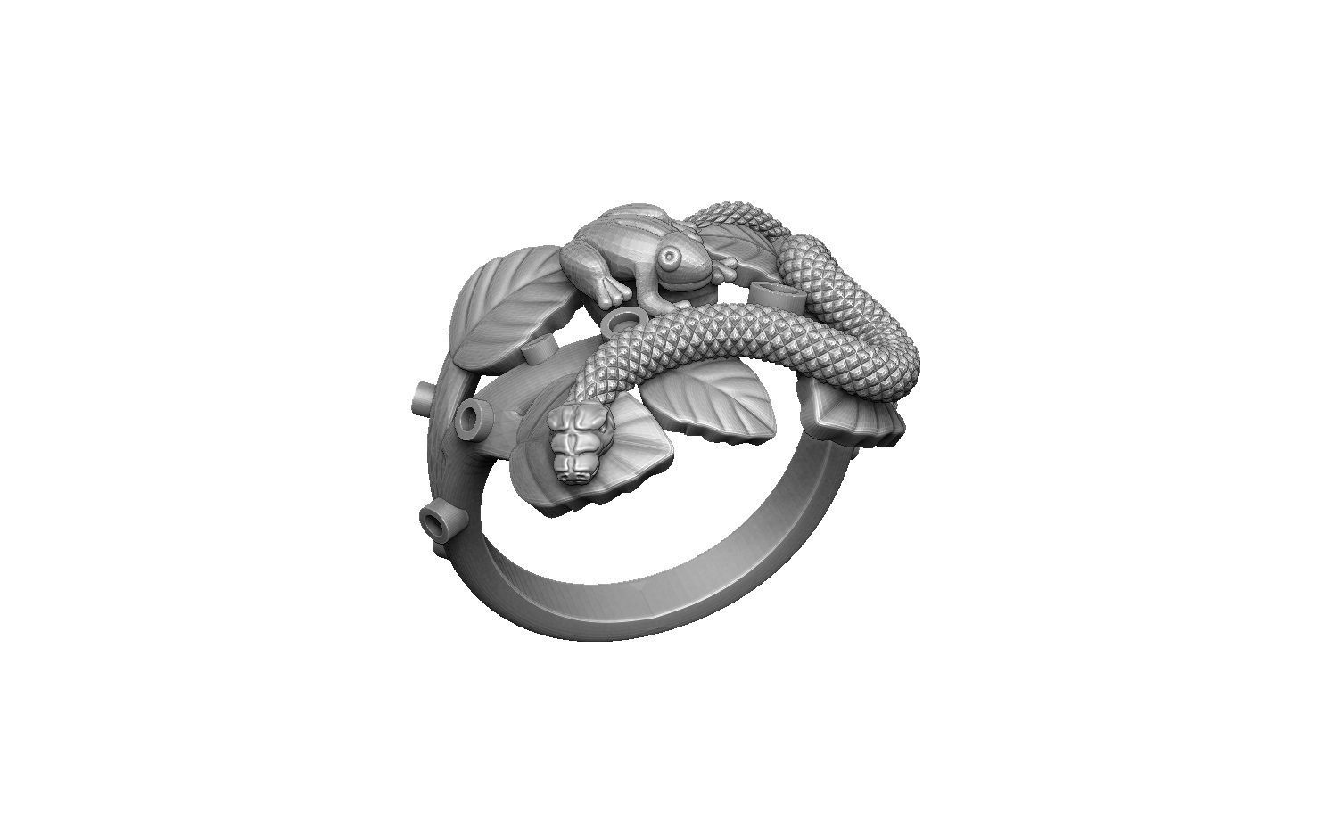 snake and frog 3D print model_6
