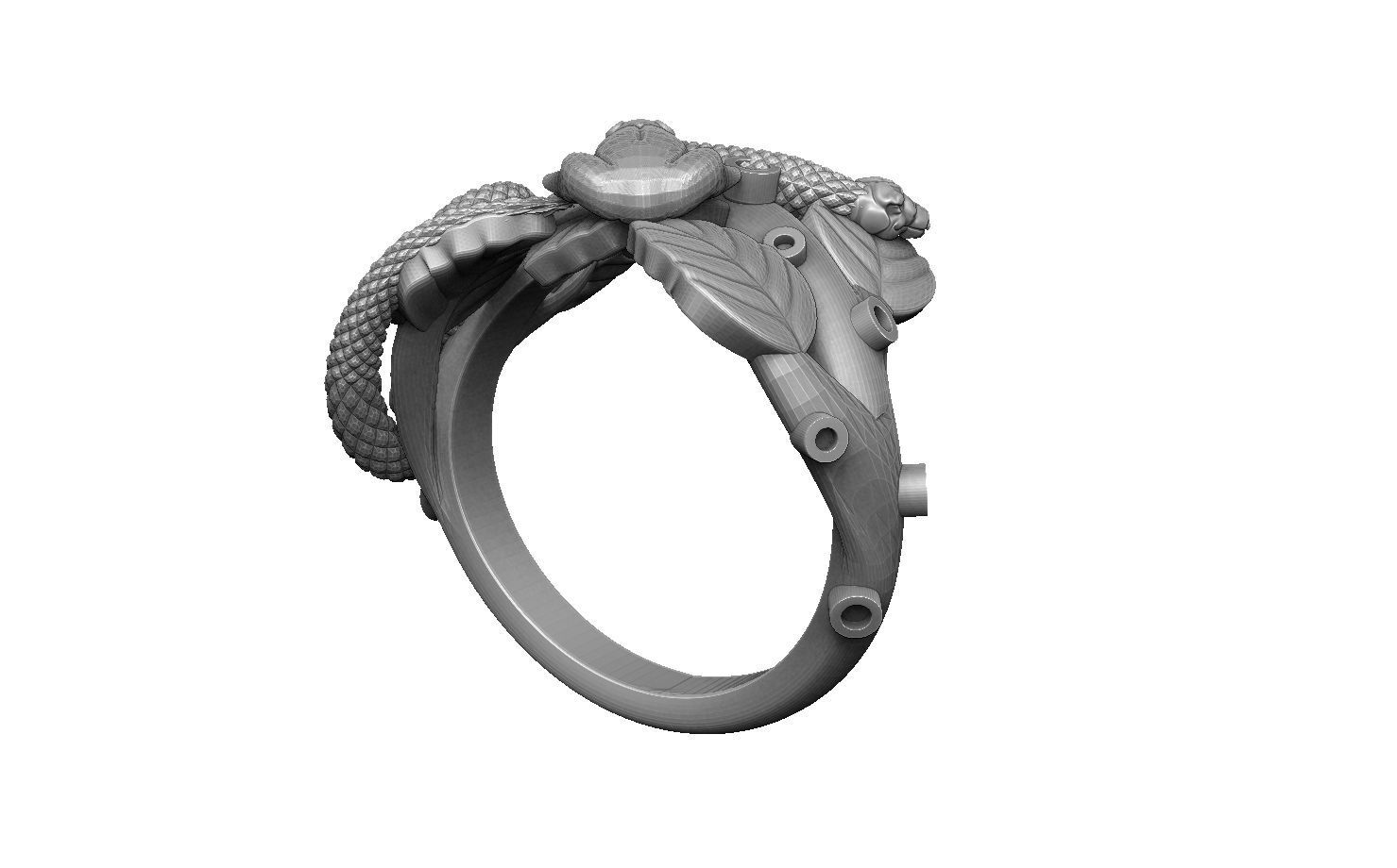 snake and frog 3D print model_9