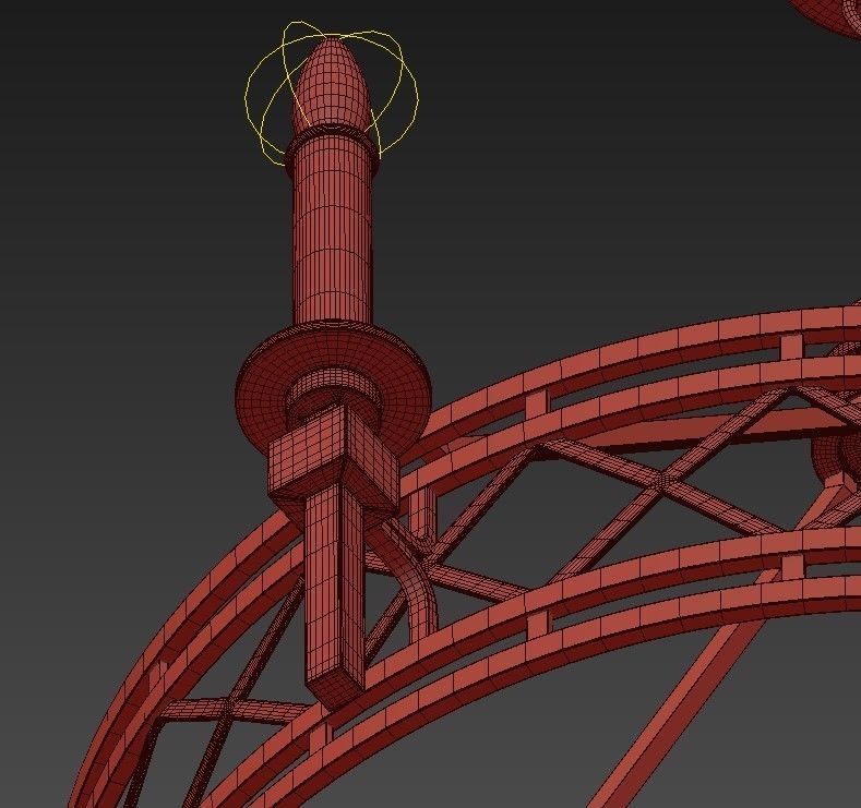 Cienfuegos chandelier with four candle holders 3D model_5