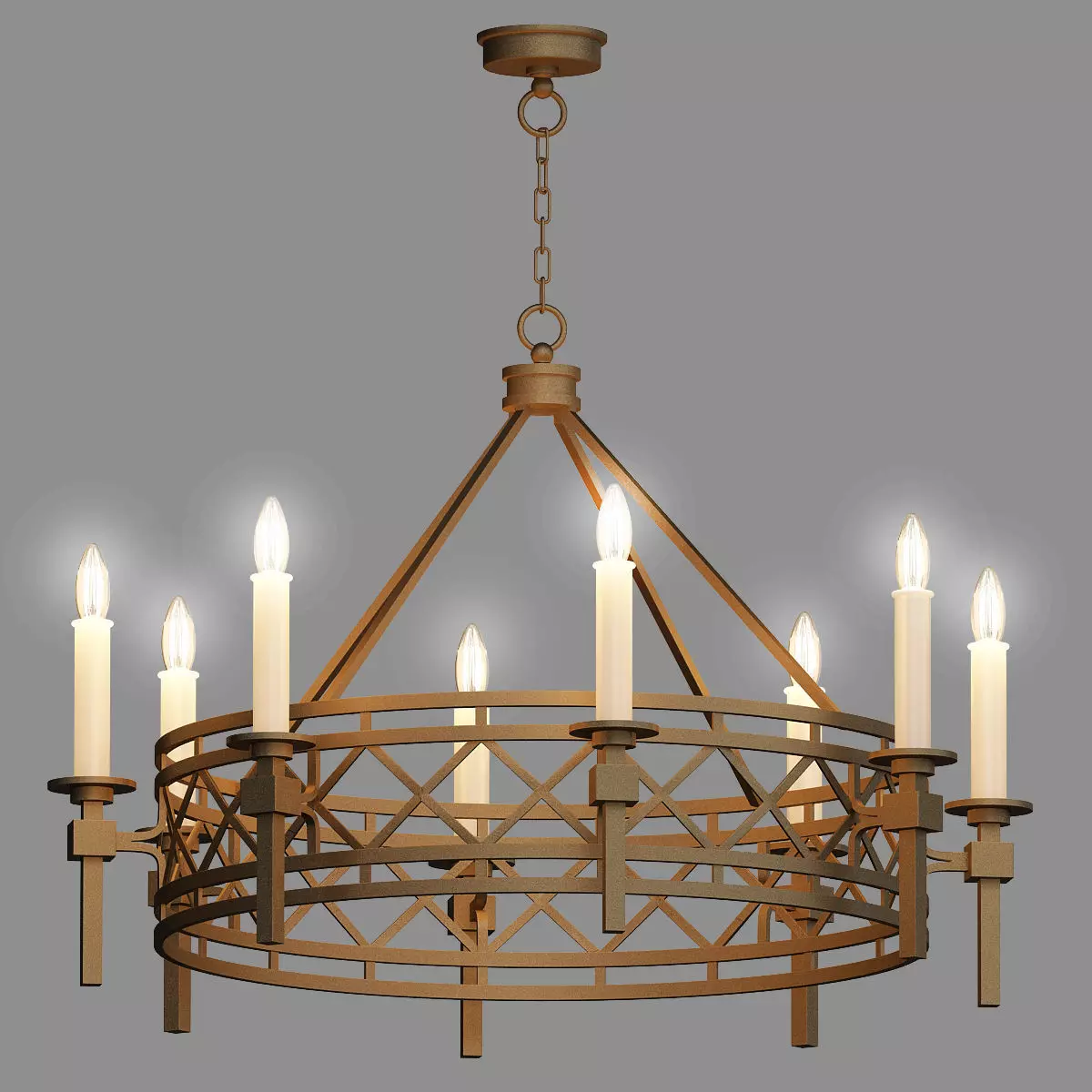 Cienfuegos chandelier with four candle holders 3D model_0