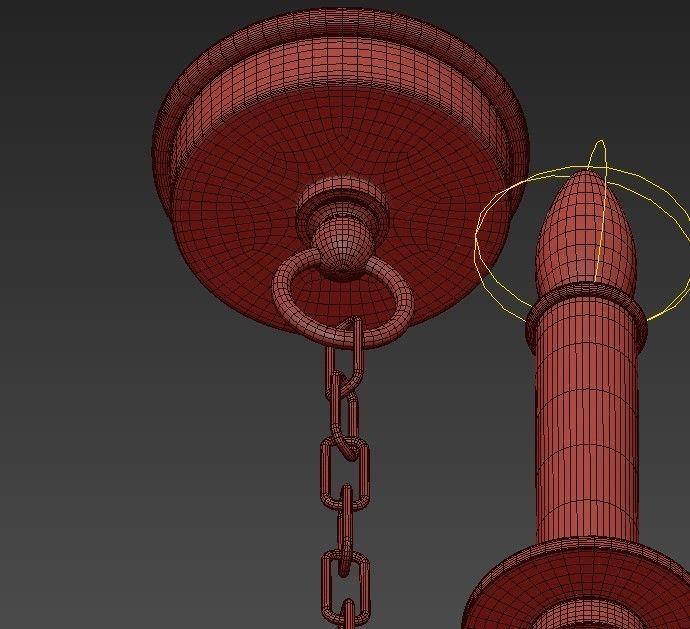 Cienfuegos chandelier with four candle holders 3D model_4