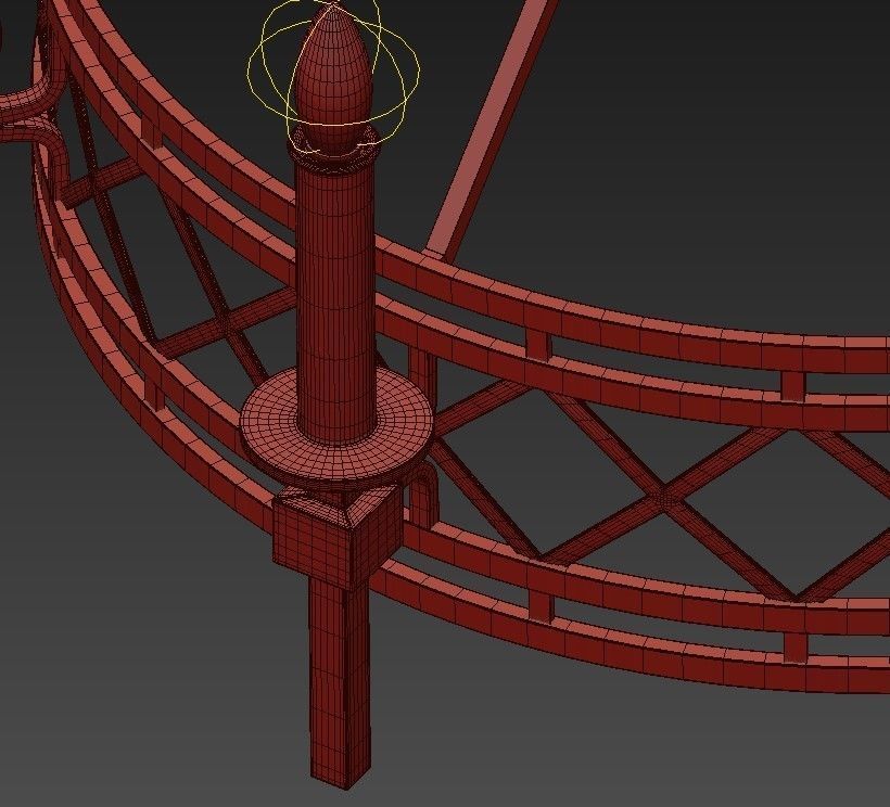 Cienfuegos chandelier with four candle holders 3D model_7