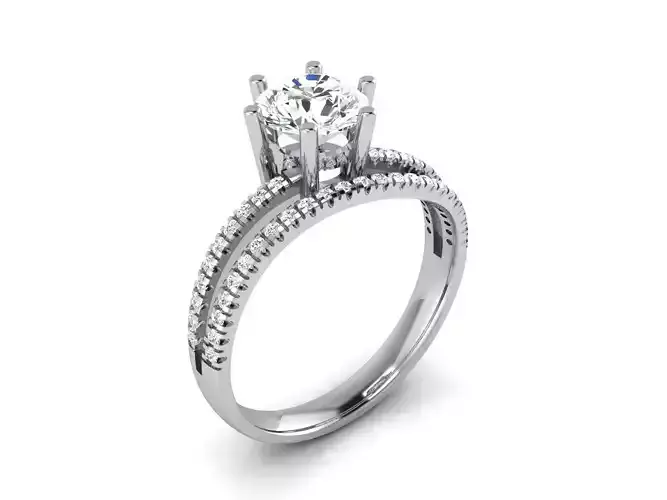 Women solitaire ring 3dm render detail 