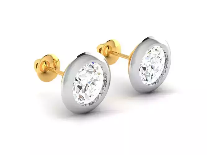 Women solitaire earrings 3dm render detail 