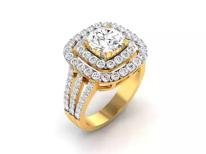 Women solitaire ring 3dm render detail 
