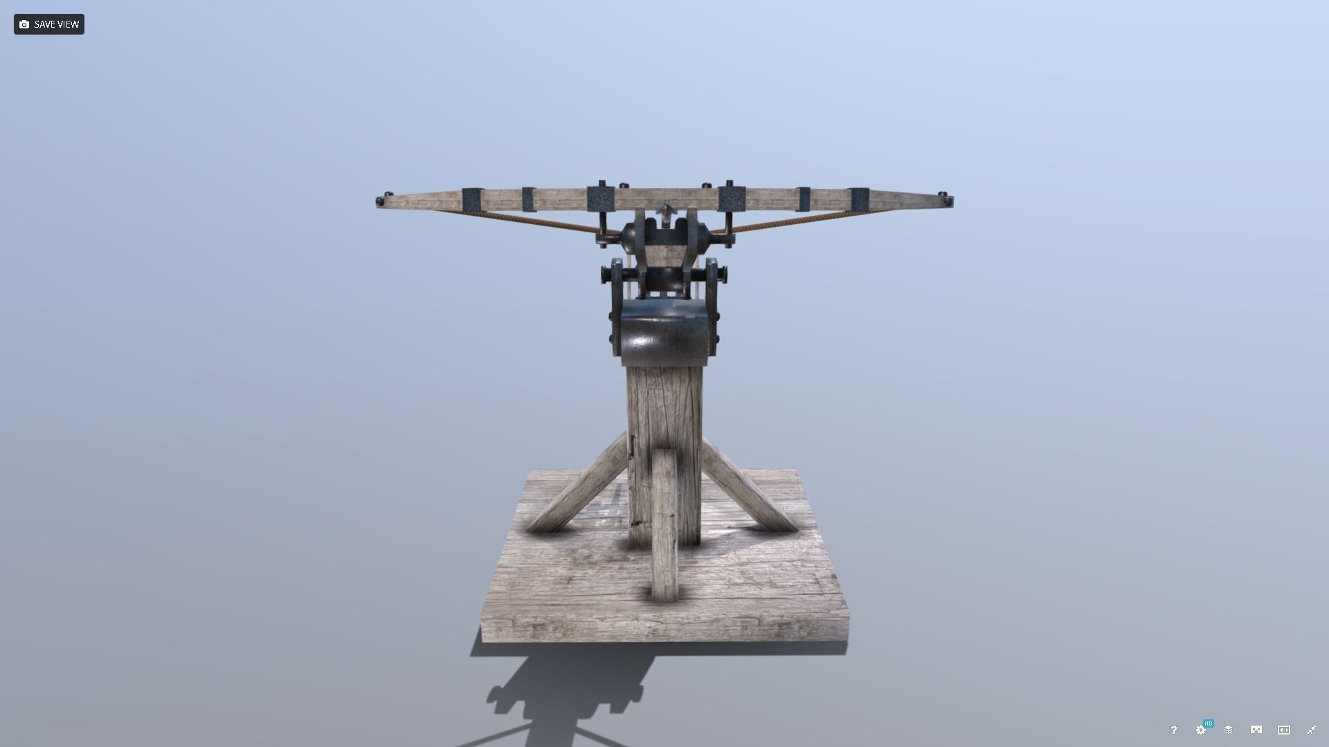 Medieval Siege Ballista Low-poly 3D model_7