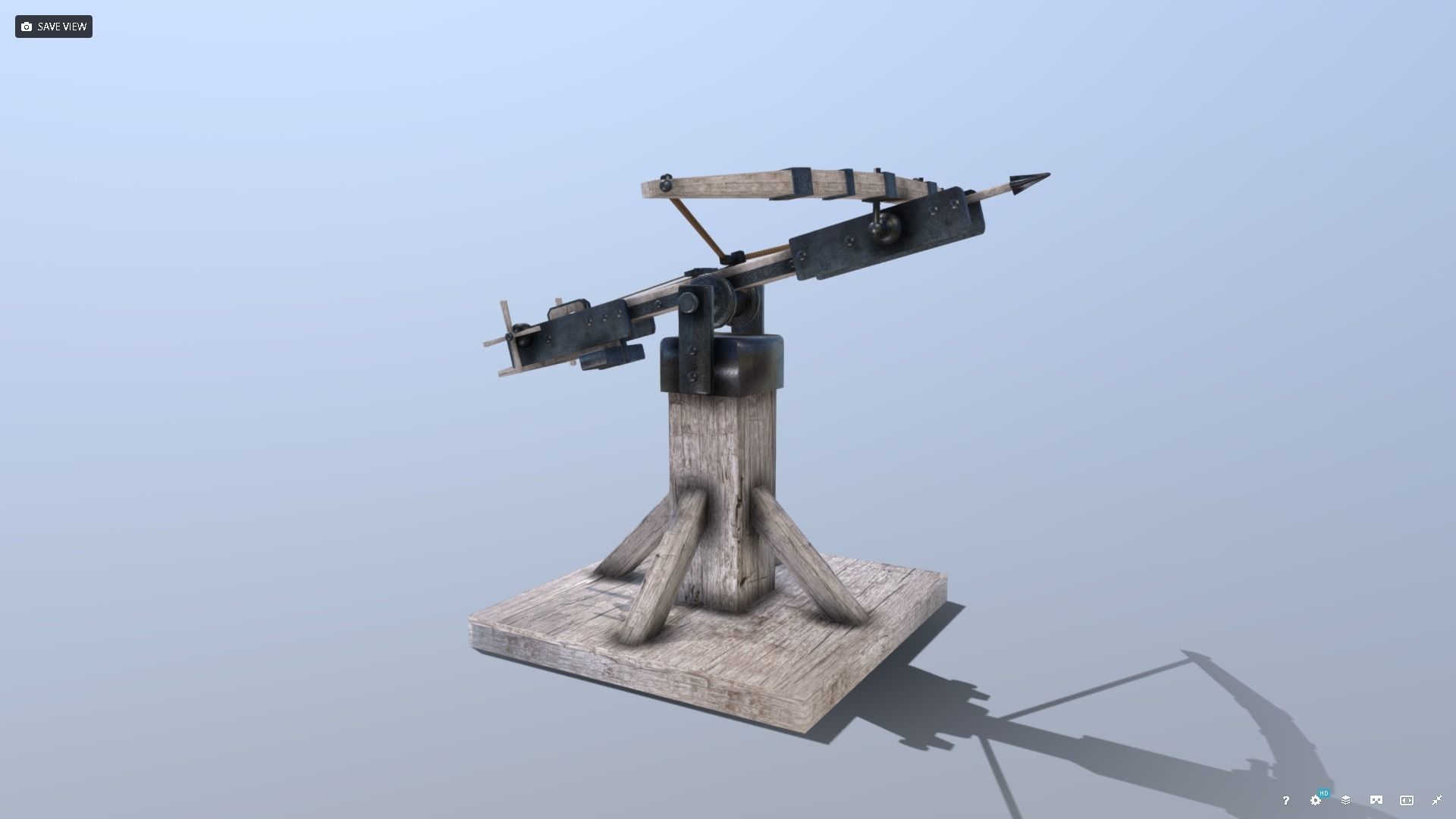 Medieval Siege Ballista Low-poly 3D model_8