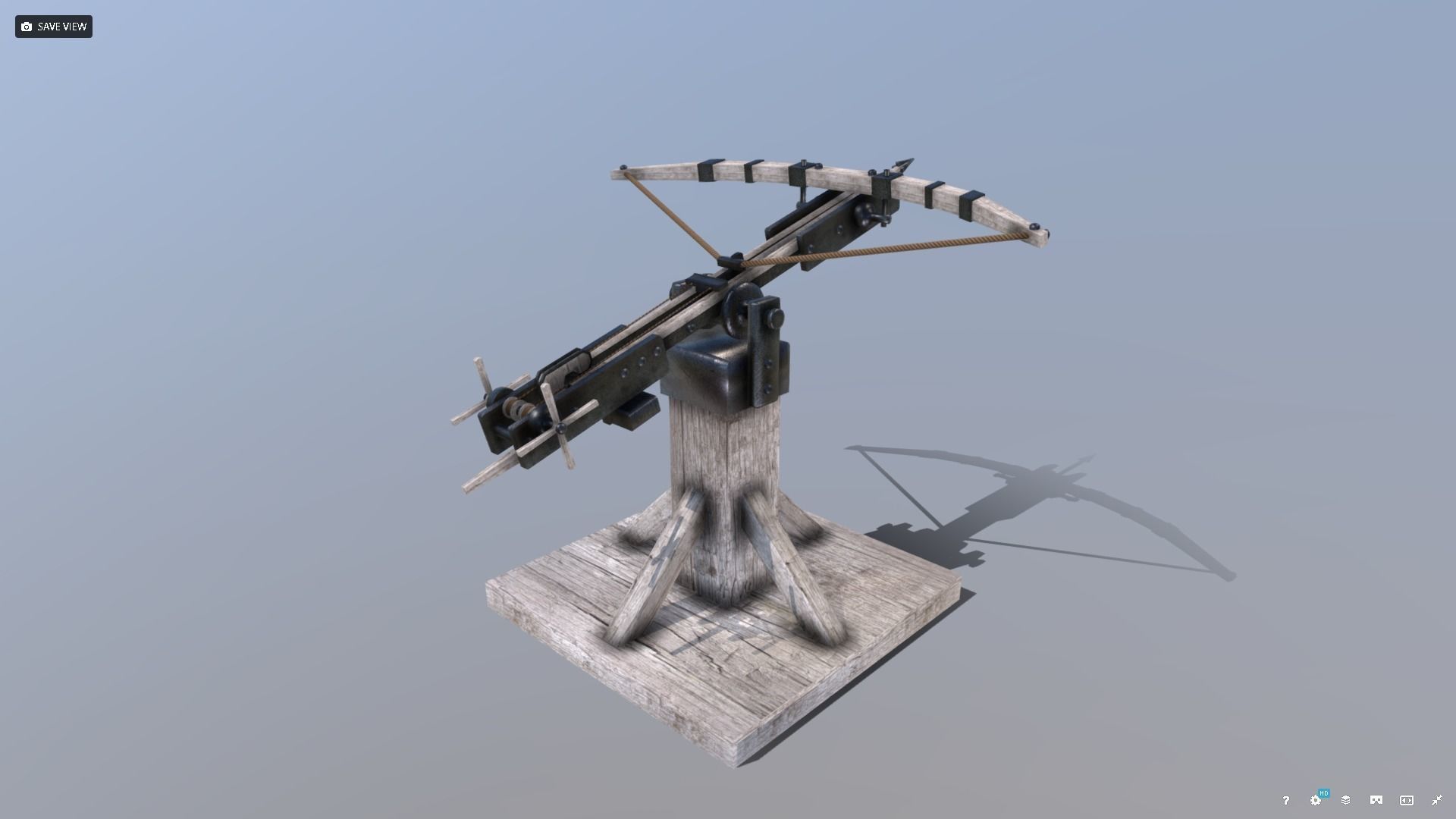 Medieval Siege Ballista Low-poly 3D model_9
