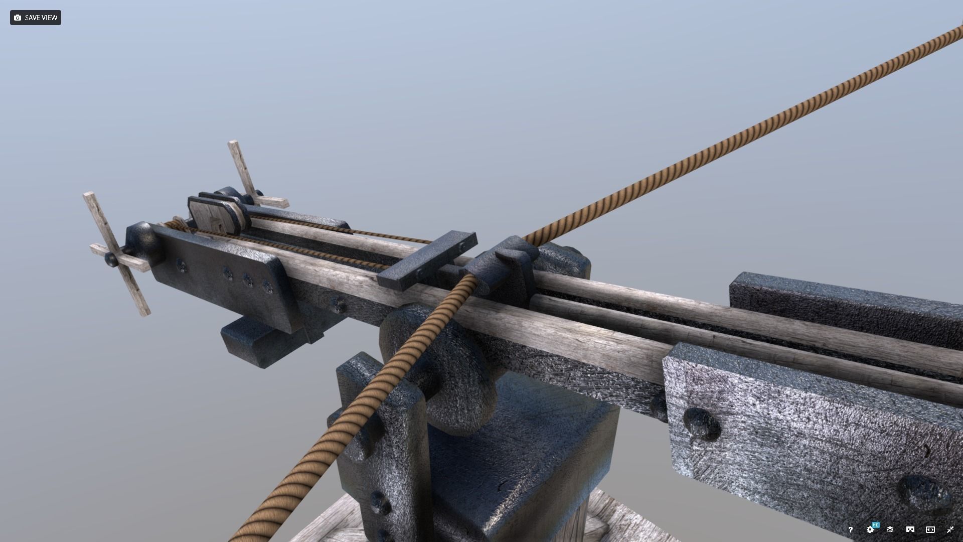 Medieval Siege Ballista Low-poly 3D model_12