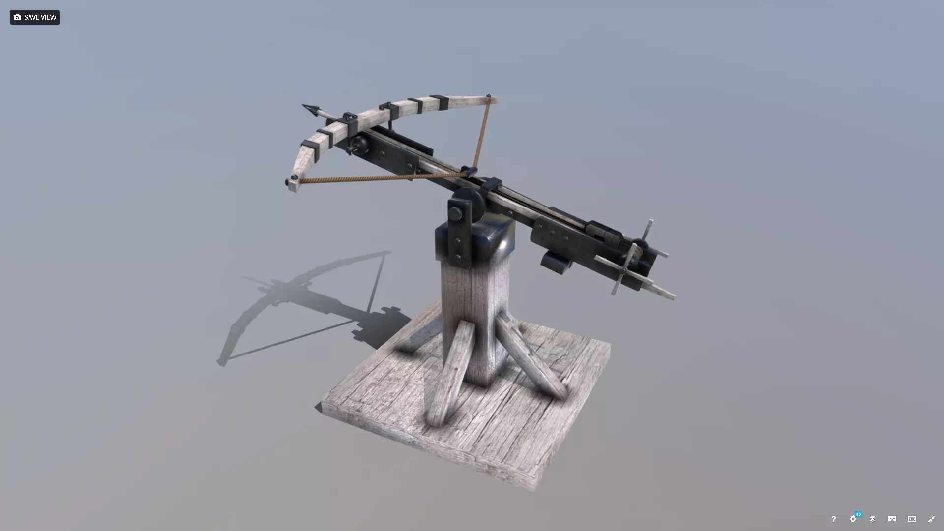 Medieval Siege Ballista Low-poly 3D model_0