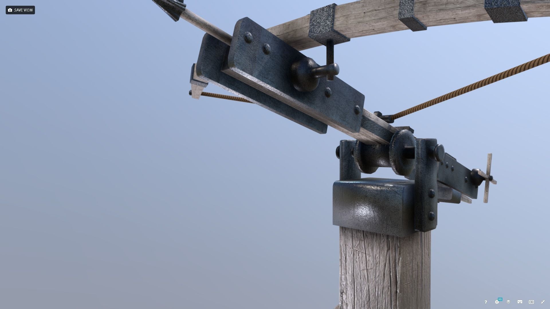 Medieval Siege Ballista Low-poly 3D model_11