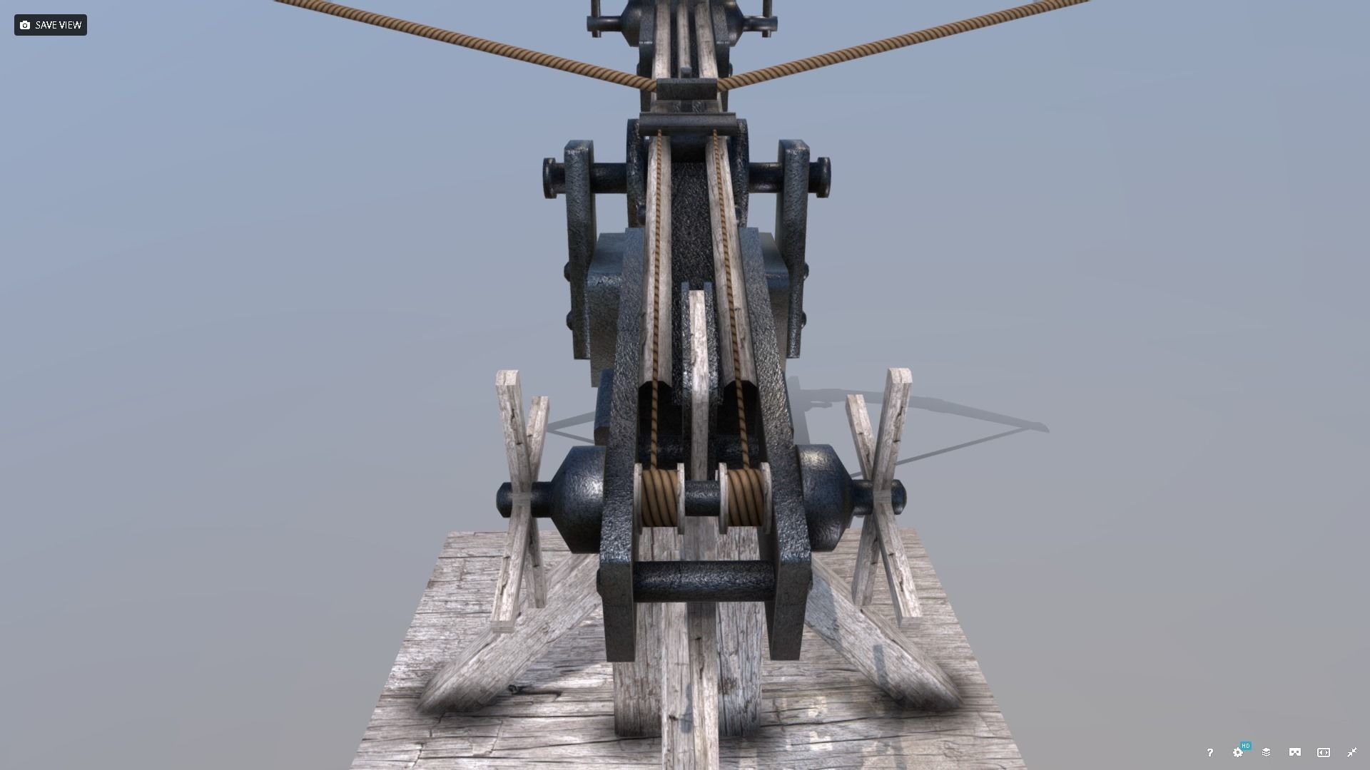 Medieval Siege Ballista Low-poly 3D model_10