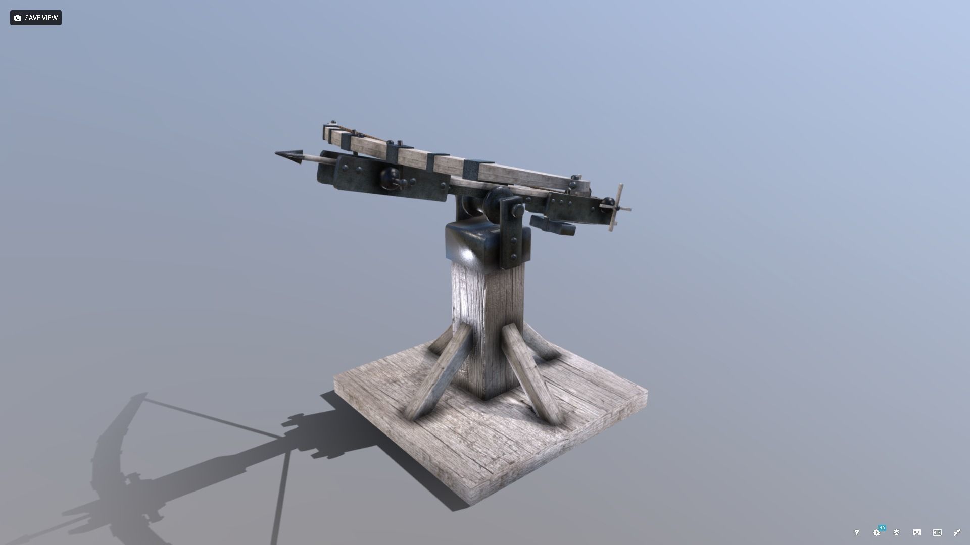 Medieval Siege Ballista Low-poly 3D model_1