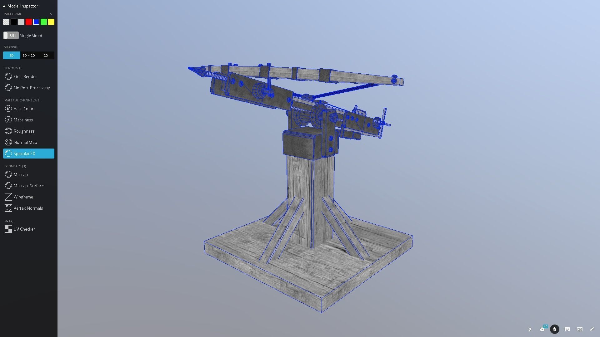 Medieval Siege Ballista Low-poly 3D model_4