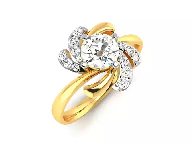 Women solitaire ring 3dm render detail 