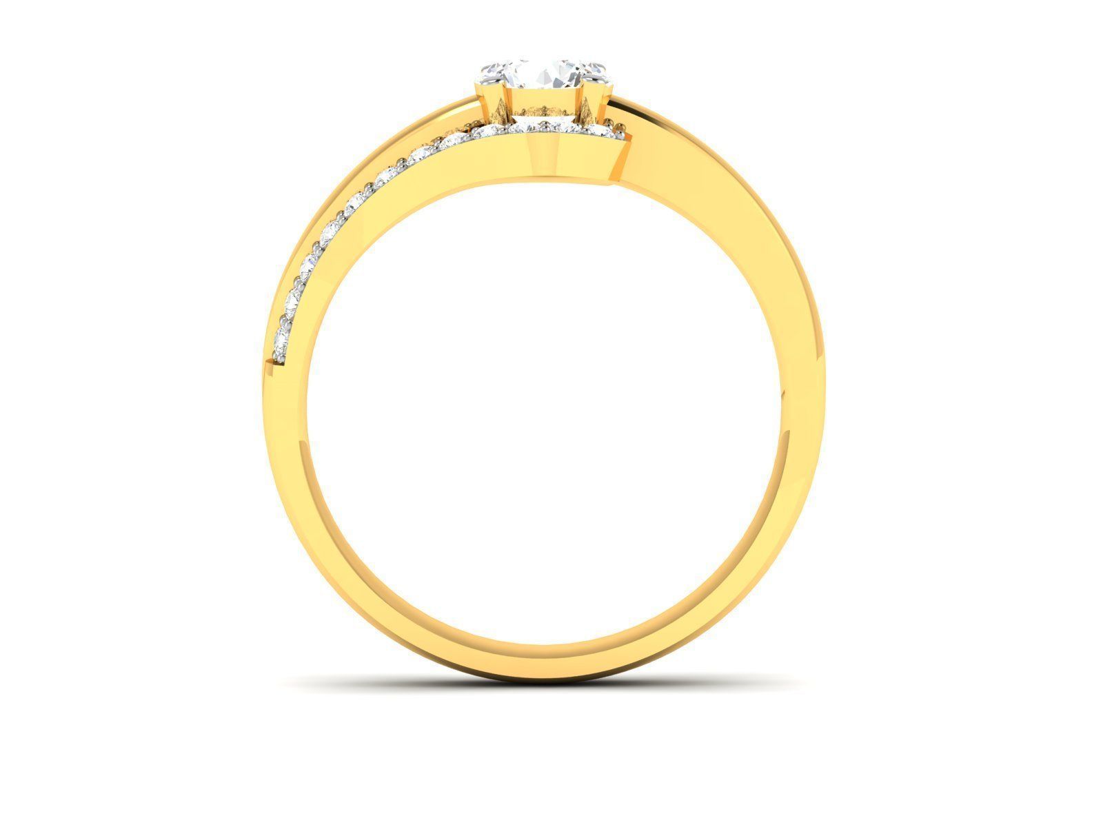 Women solitaire ring 3dm render detail 3D print model_2