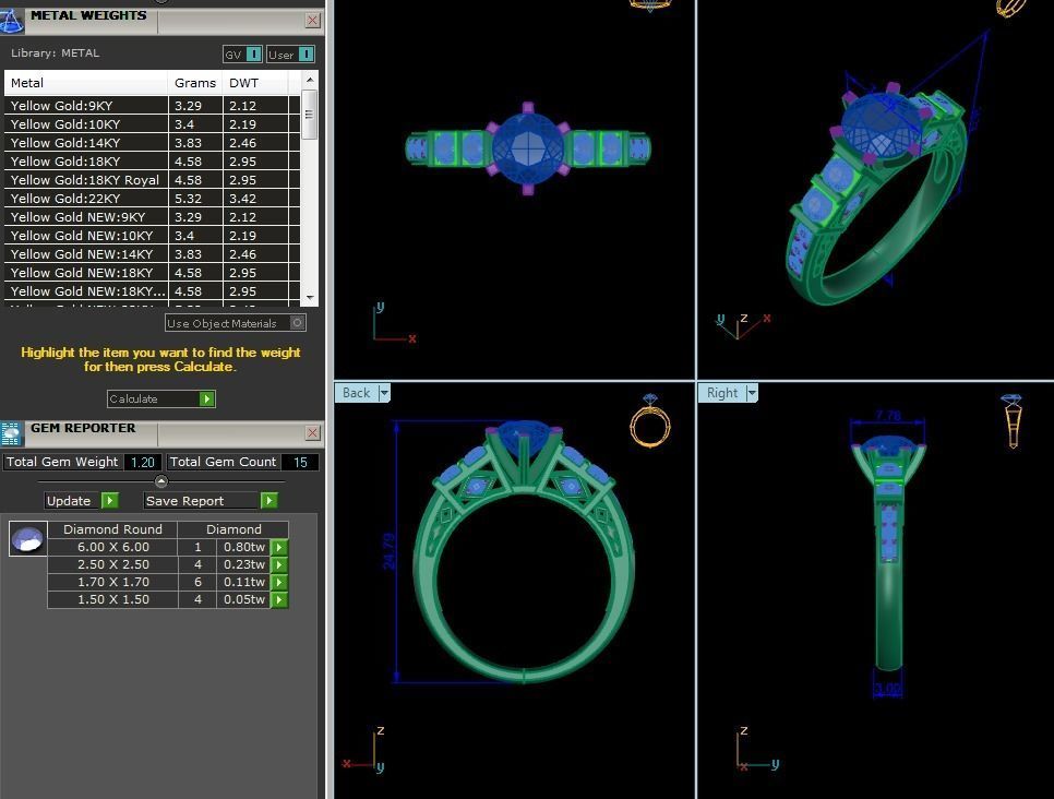 Women solitaire ring 3dm render detail 3D print model_15