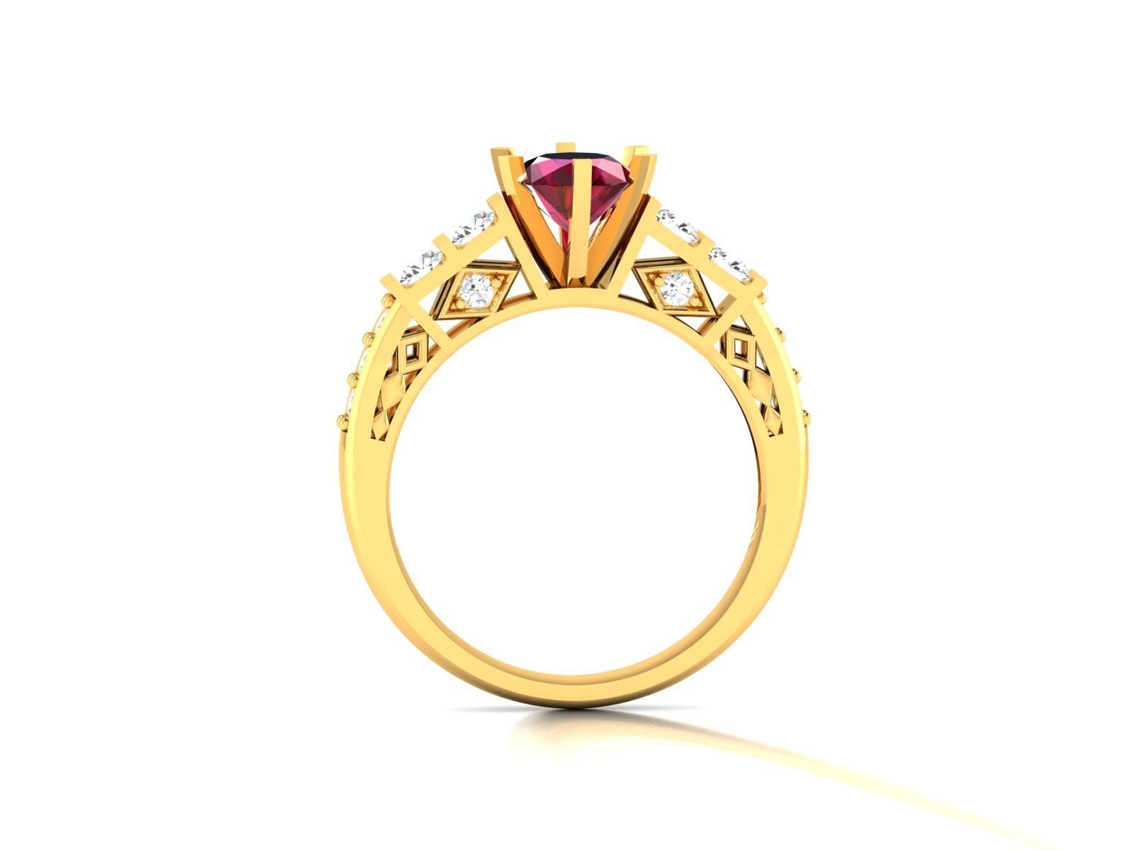 Women solitaire ring 3dm render detail 3D print model_4