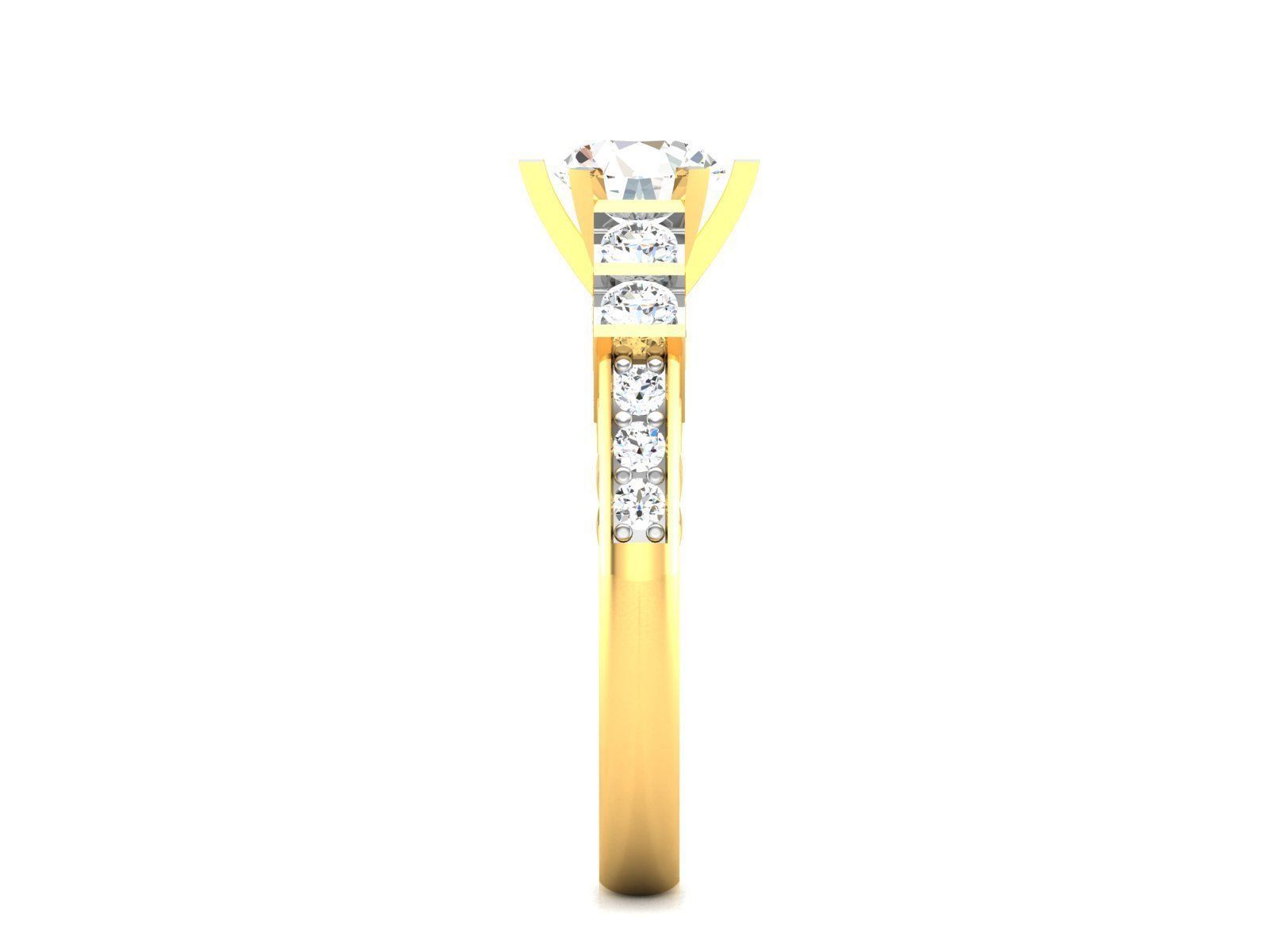 Women solitaire ring 3dm render detail 3D print model_11