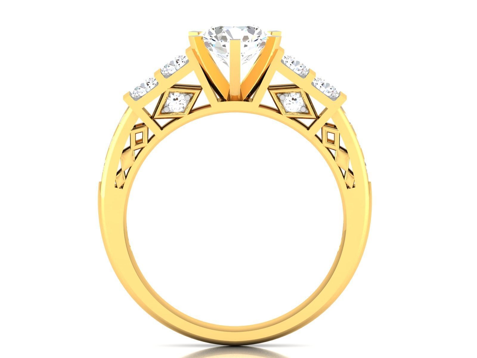 Women solitaire ring 3dm render detail 3D print model_10