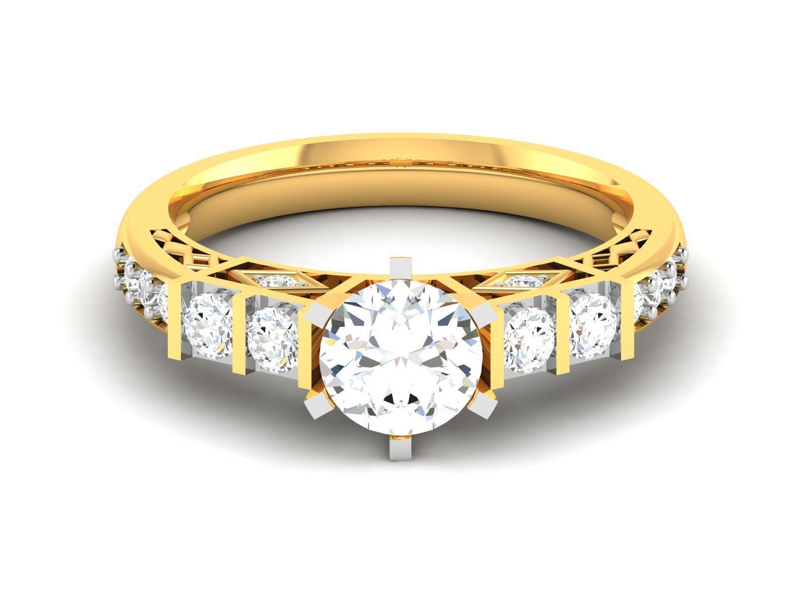 Women solitaire ring 3dm render detail 3D print model_13