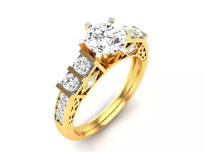 Women solitaire ring 3dm render detail 