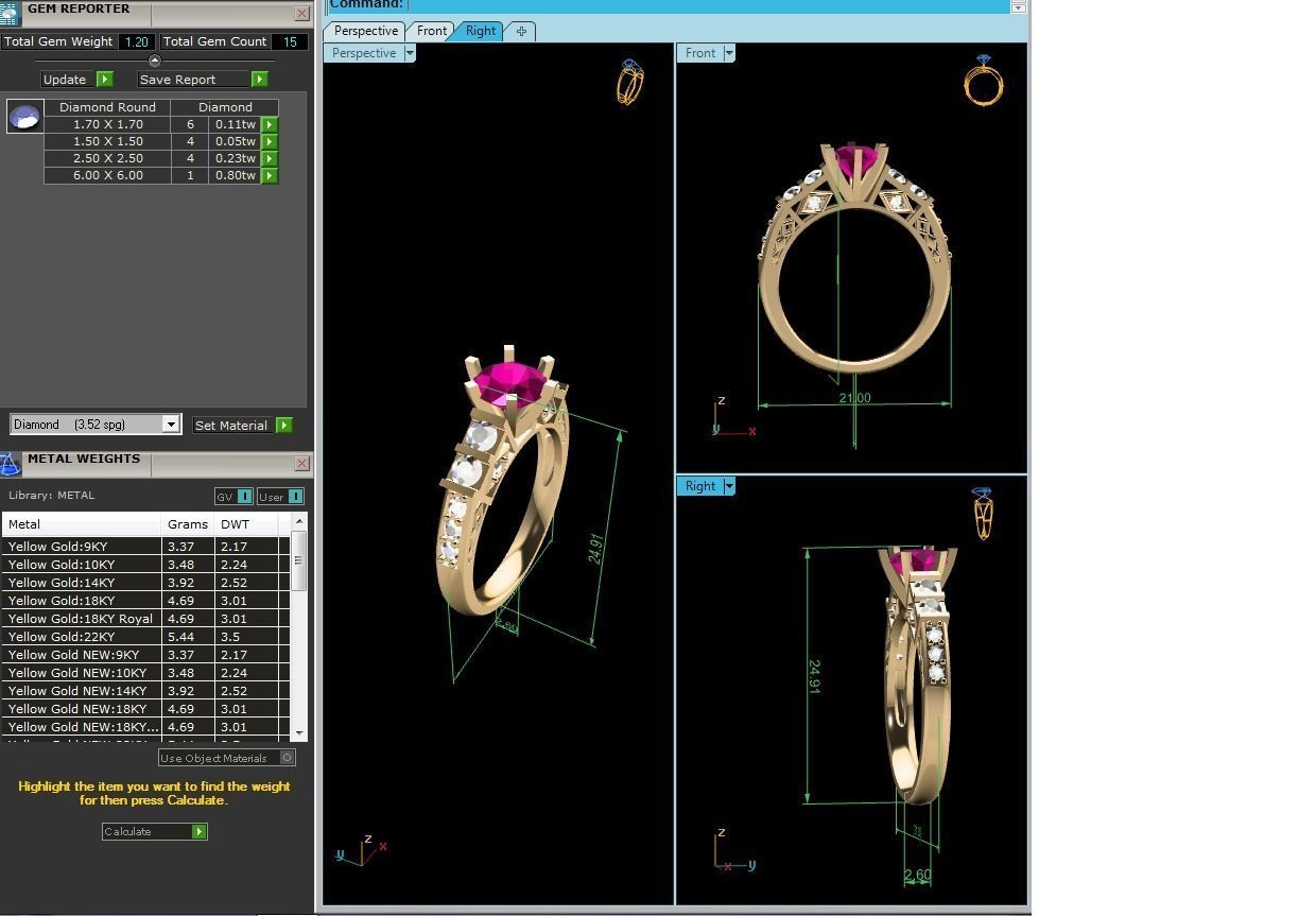 Women solitaire ring 3dm render detail 3D print model_7