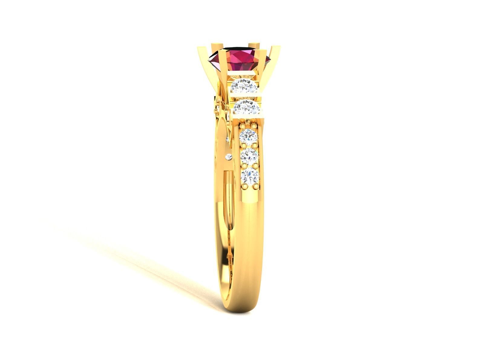 Women solitaire ring 3dm render detail 3D print model_6
