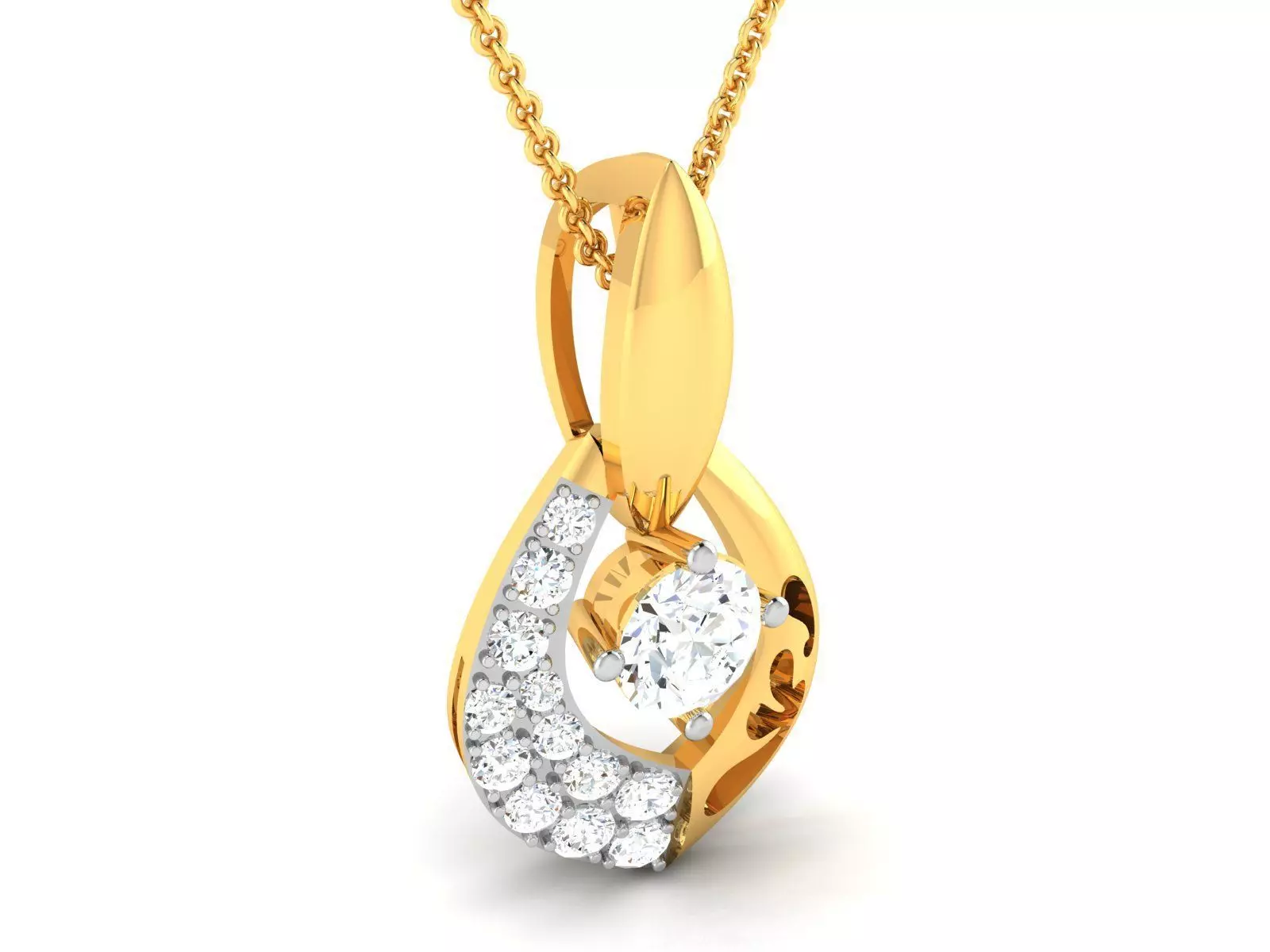Women solitaire pendant 3dm render detail 3D print model_0