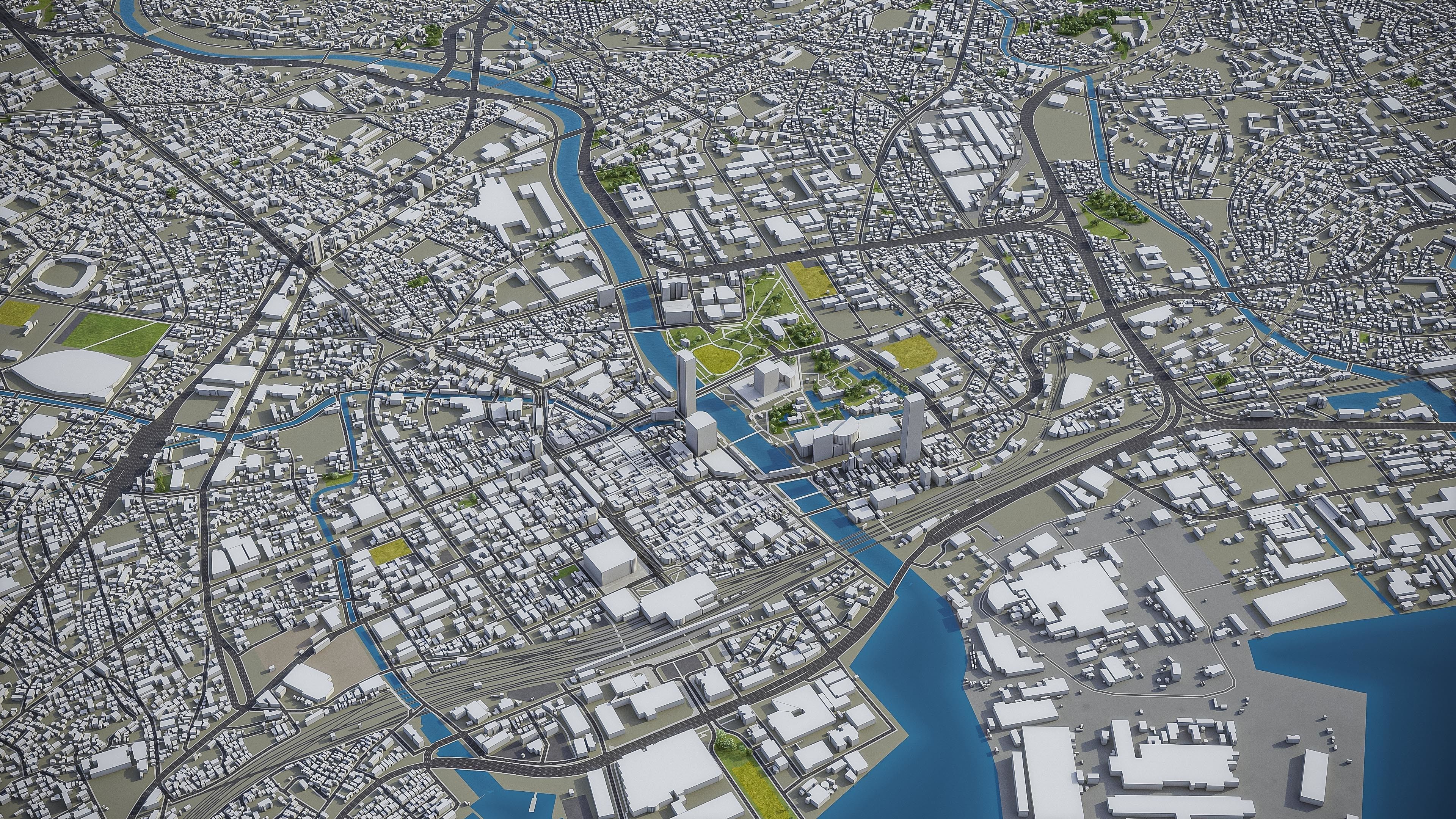 Kitakyushu Low-poly 3D model_8