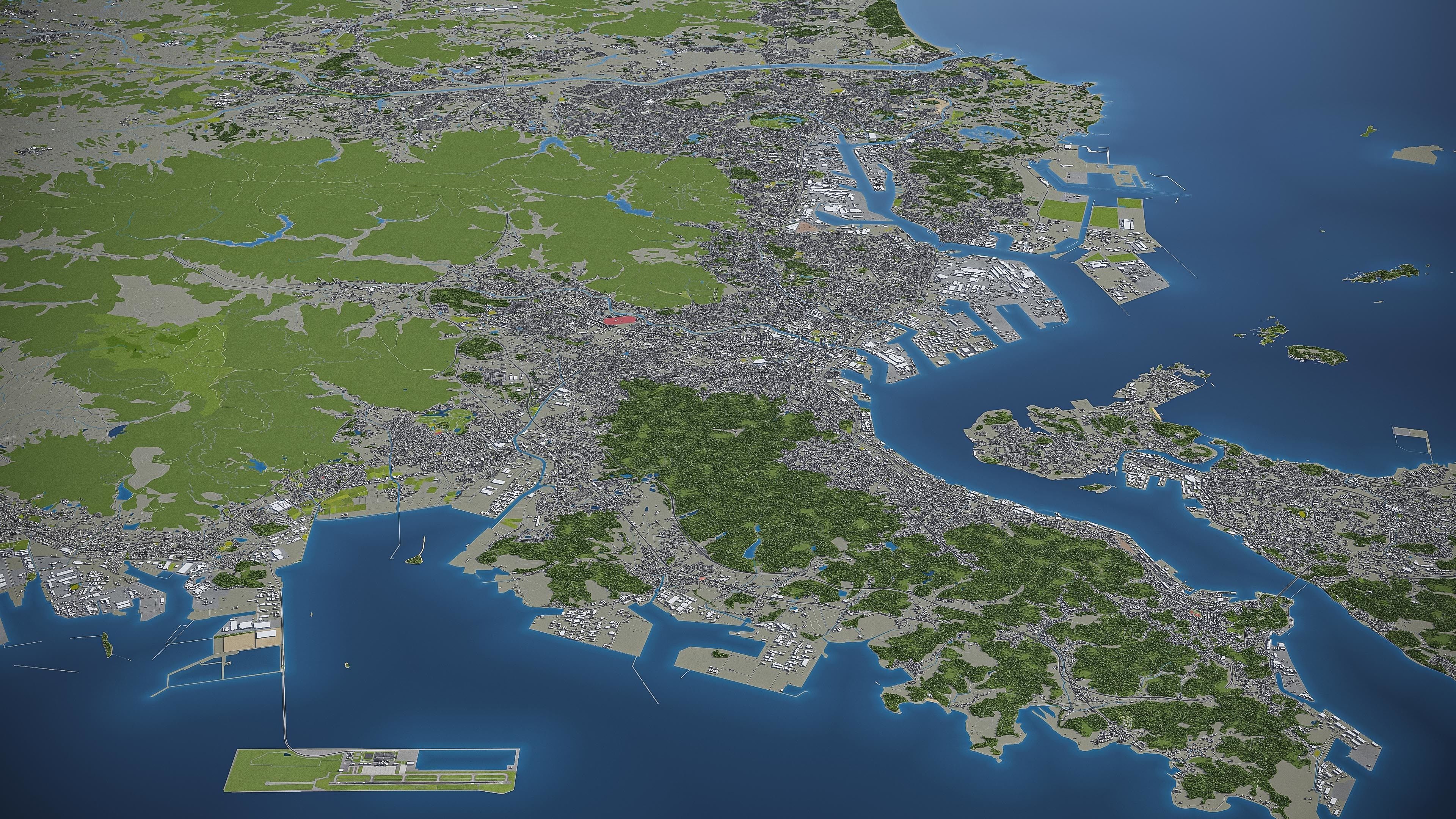 Kitakyushu Low-poly 3D model_13
