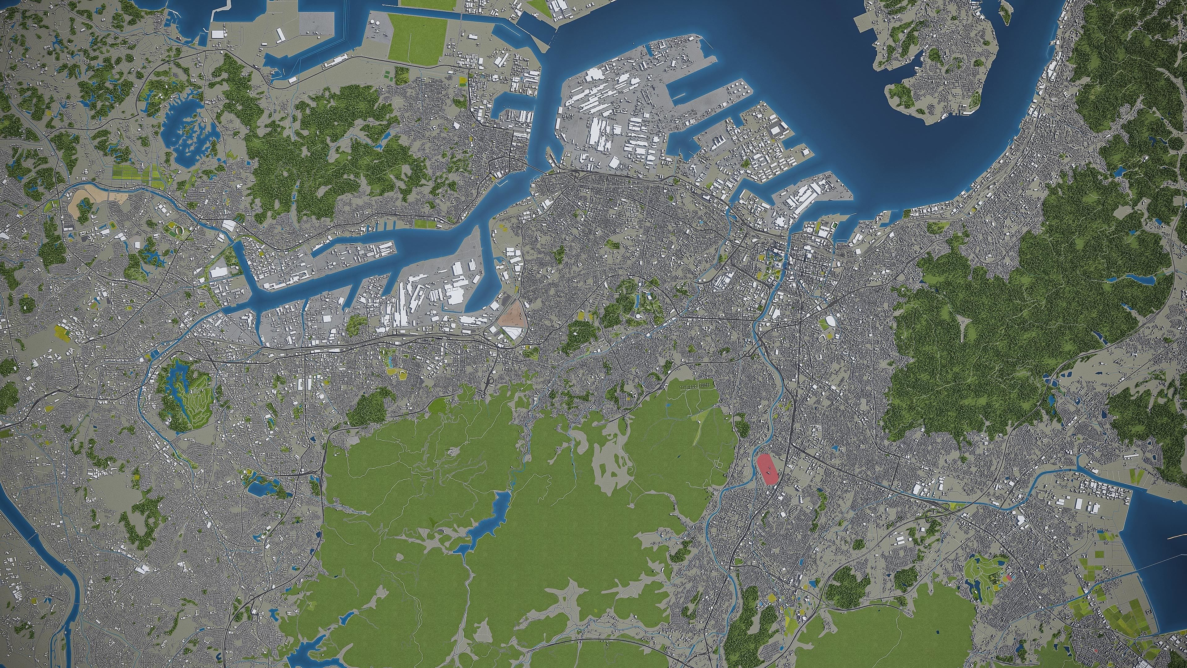 Kitakyushu Low-poly 3D model_4